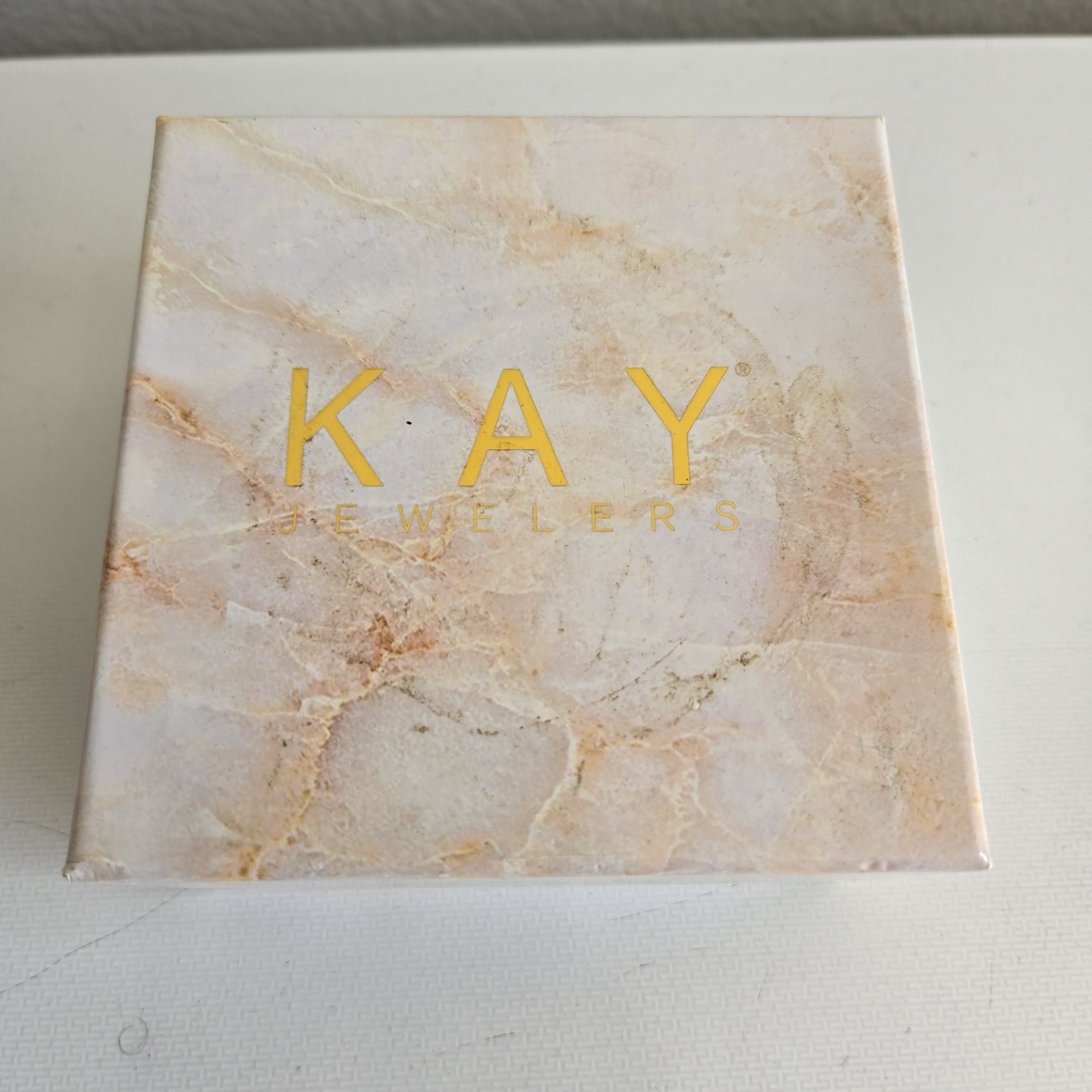 Kay Jeweler Neil Lane Empty Ring Box  Outer Presentation Box Marbled Gold